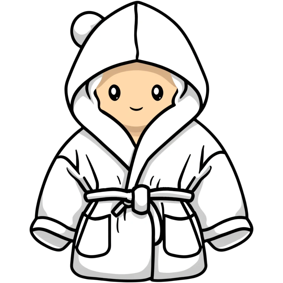 cozy pink fluffy dressing gown with hood emoji