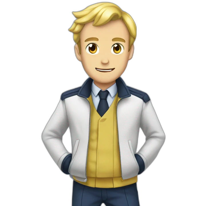 Macron in pokemon style emoji