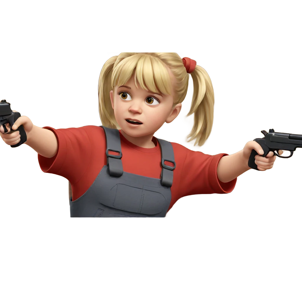 blonde girl with gun meme emoji