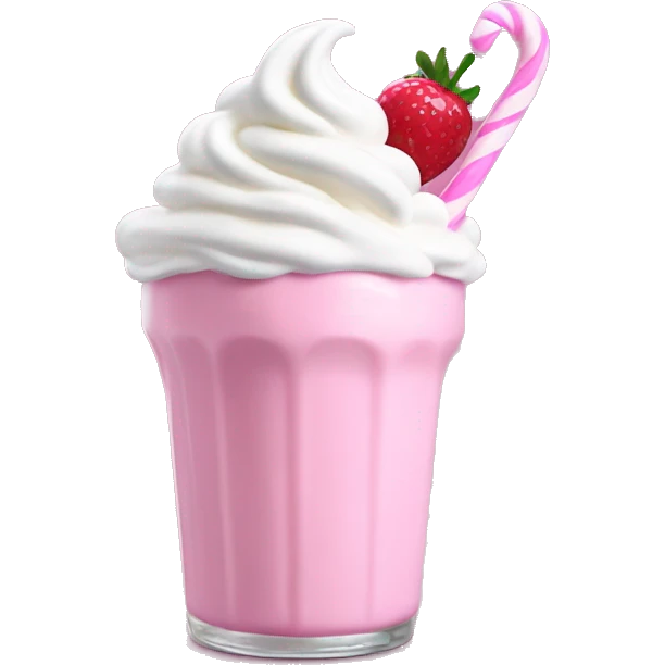 Pink milkshake with pink whip cream emoji