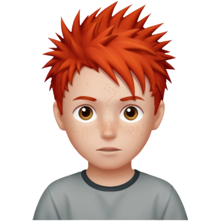 red spiky haired kid  emoji