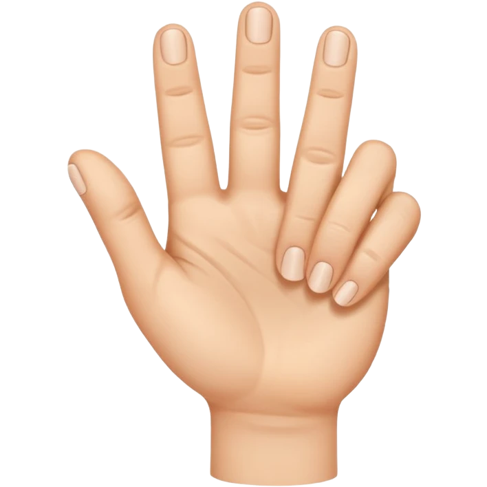 A hand with the thumb and the index finger and the middle finger up and the rest down  emoji
