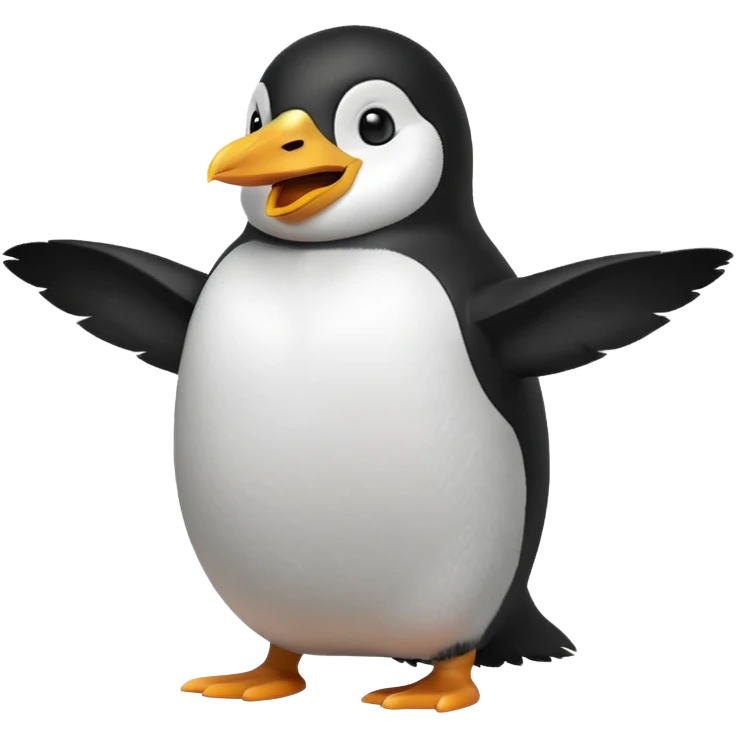 Gloria the penguin from Happy Feet, joyful and singing emoji