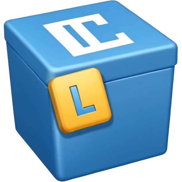 The letters L and R in a blue box 2D emoji