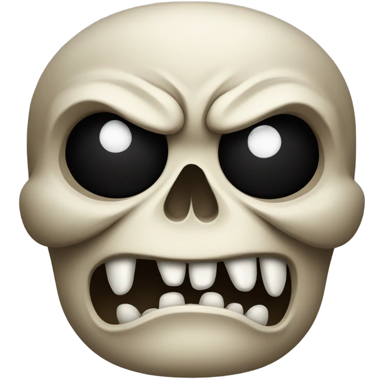 Skull frowning very mad emoji