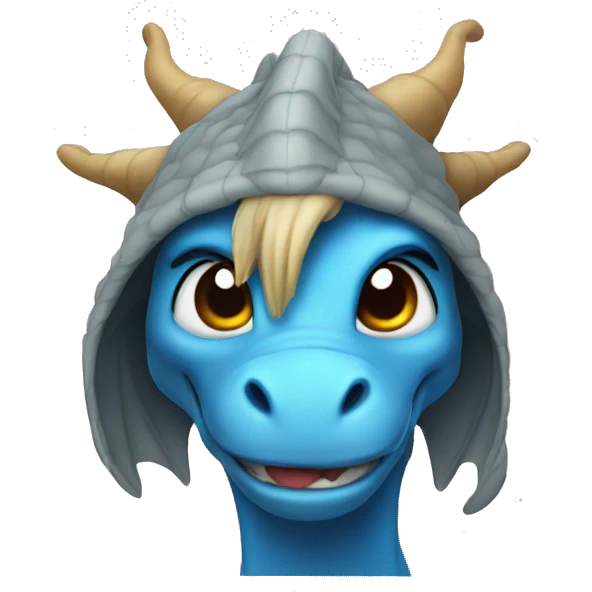 dragon with long hair in a beanie emoji