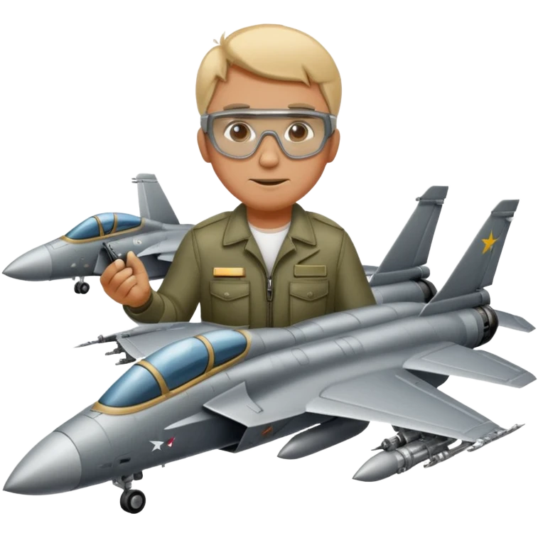 Blind man working on fighter jet  emoji