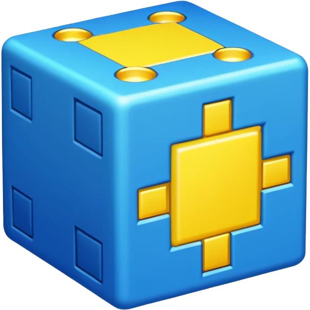 A basic geometry dash cube with default colors with no background emoji