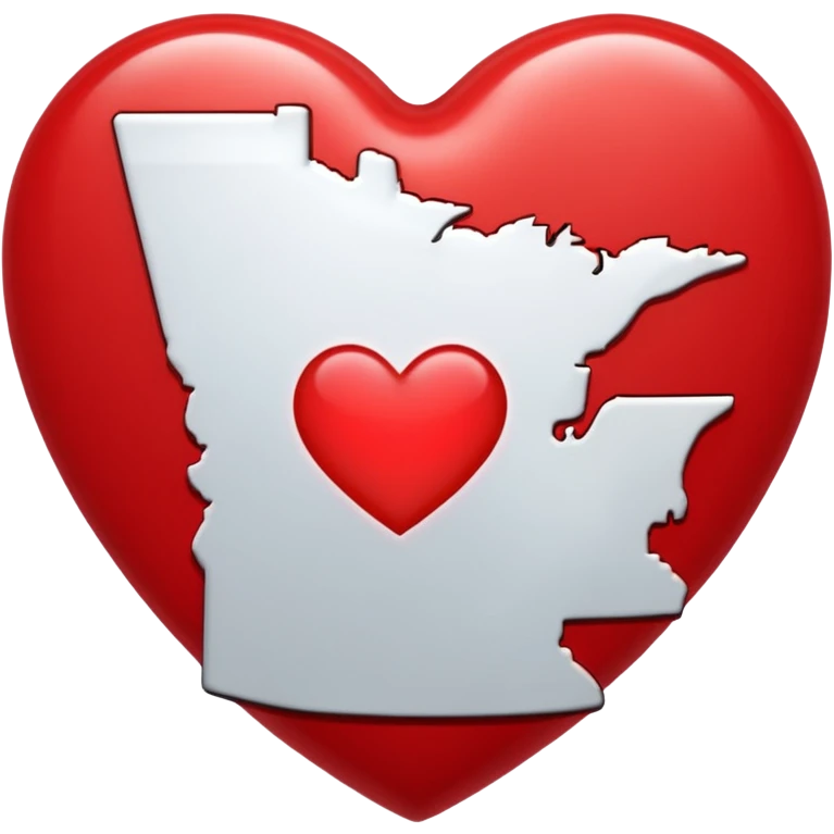 The state of minnesota with a heart inside of it emoji