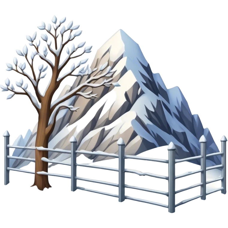 Mountain of with branches and metal fence ontop emoji