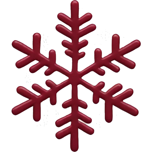 One Dark red snowflake emoji