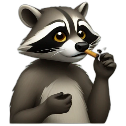 racoon smoking emoji