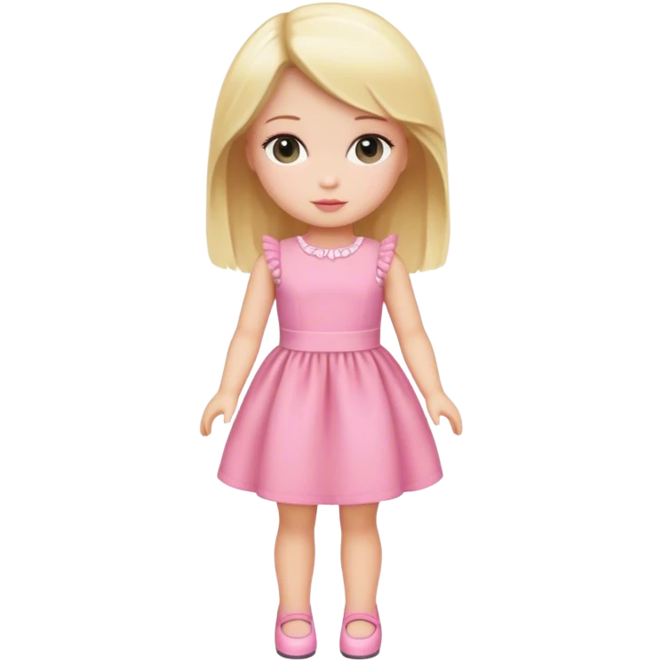 blond doll in short pink dress emoji