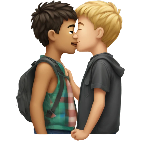 two boys kissing  emoji
