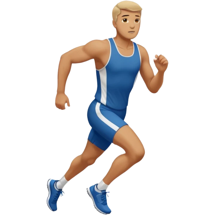 tall, stocky man running in a track meet emoji