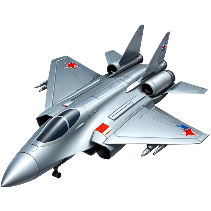 Advanced Russian fighter spacecraft with flag markings on wings emoji