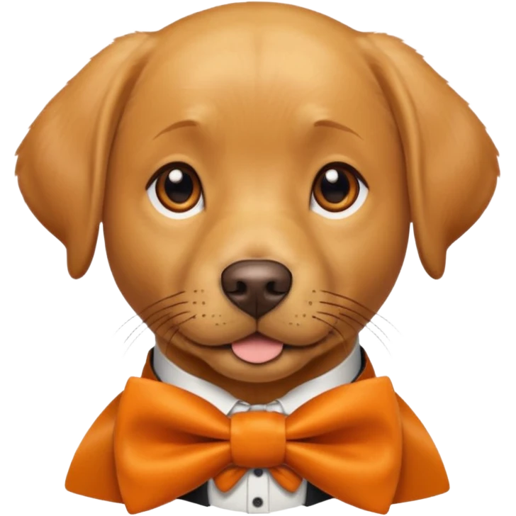 Labrador with orange bow tie, portrait emoji