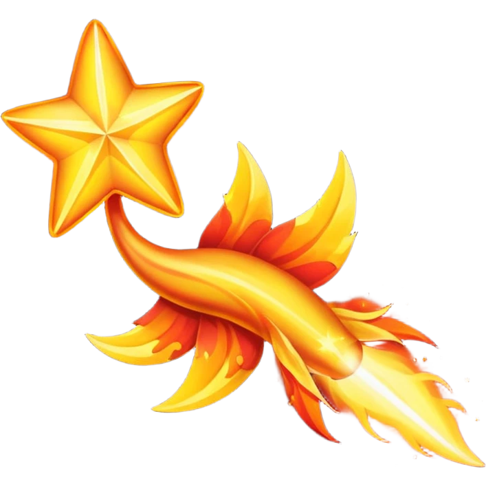 Meteor – Bright falling star with blazing tail emoji