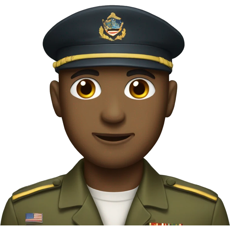 Military man in a New Year's cap emoji
