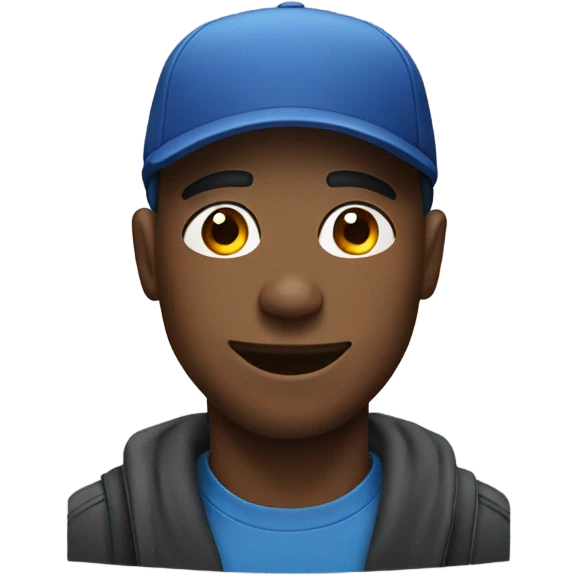black man with cap on winking  emoji