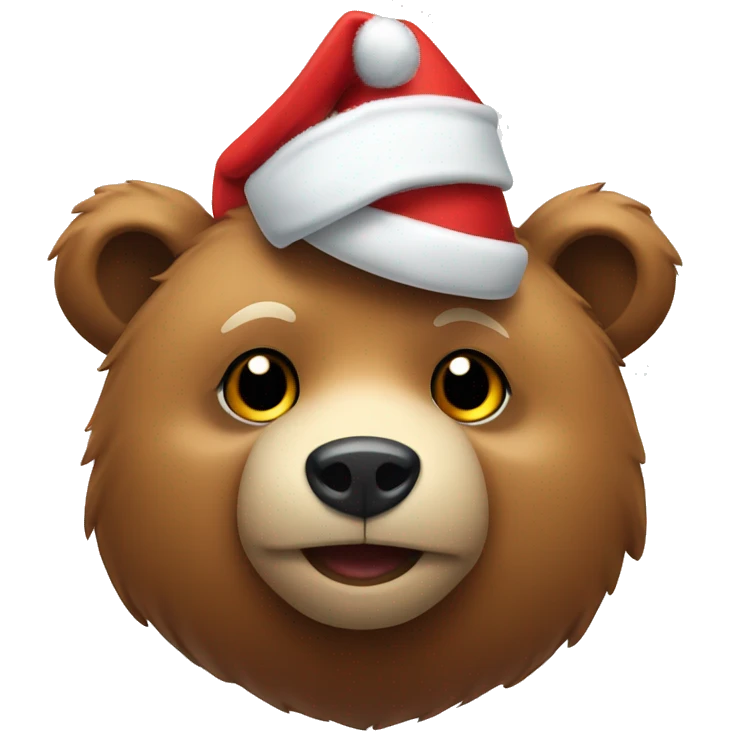 Bear with aChristmas hat emoji