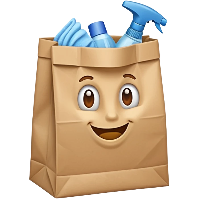 cleaning item in paper bag emoji