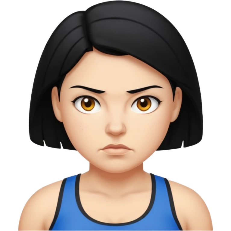 stocky woman running black hair emoji