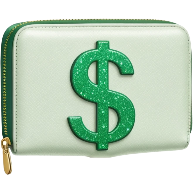 glitter white wallet green symbol $ emoji