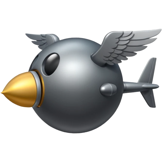 Bomb with wings emoji