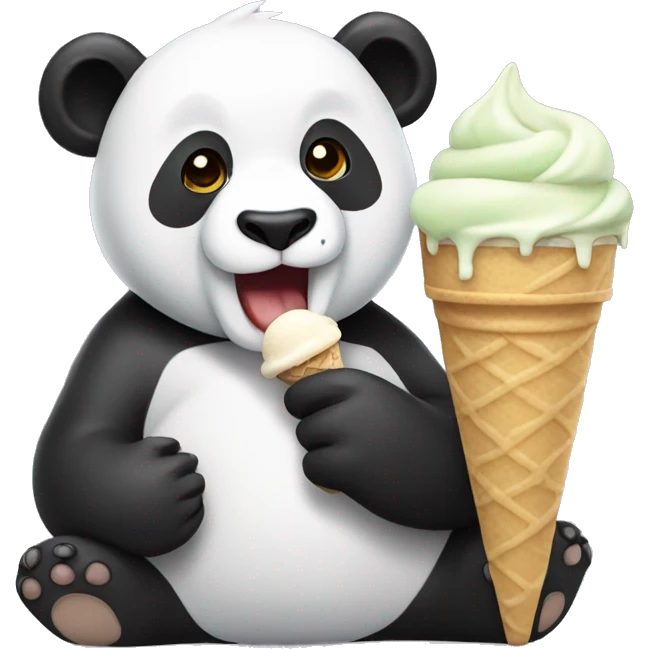 Panda eating ice cream emoji