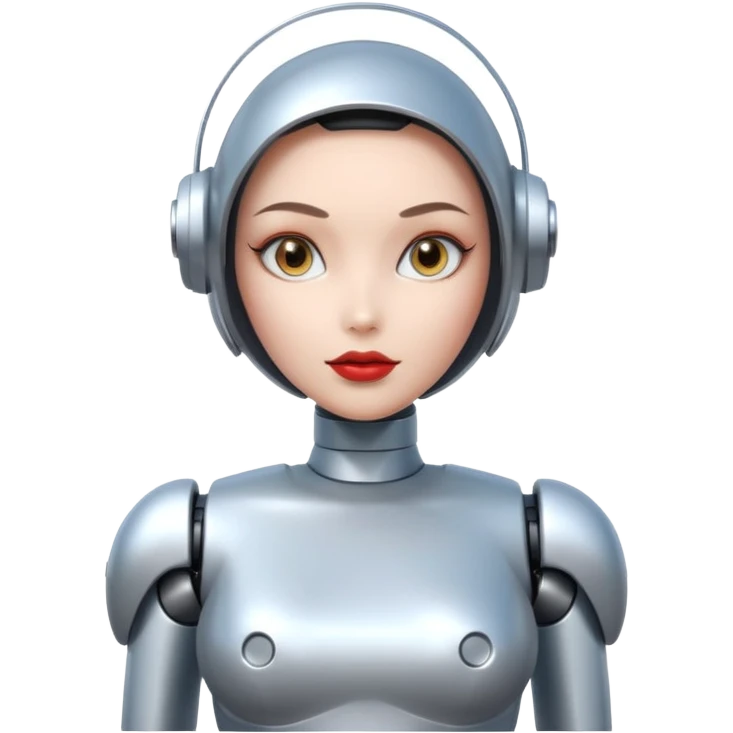 Sexy blank face dronification robot girl full body pinup pose emoji