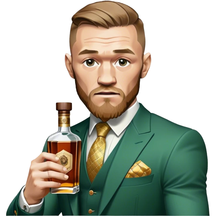 Conor mcreggor in the octagon with whiskey emoji