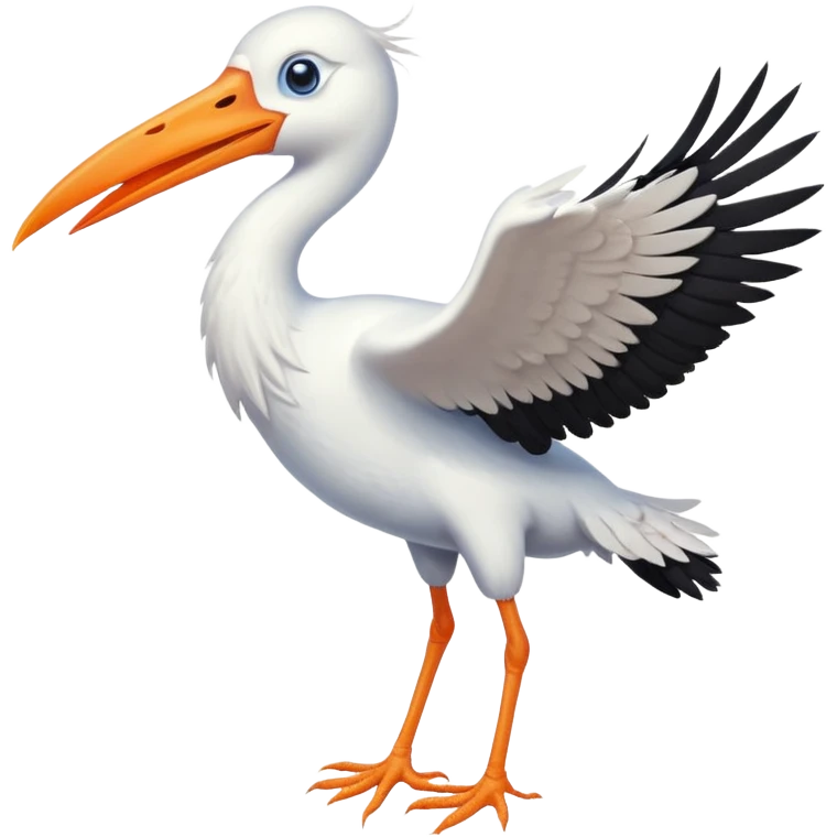 Cigueña con bebé emoji