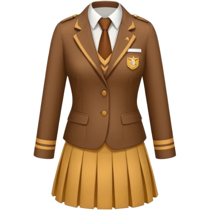 brown academia uniform with skirt emoji