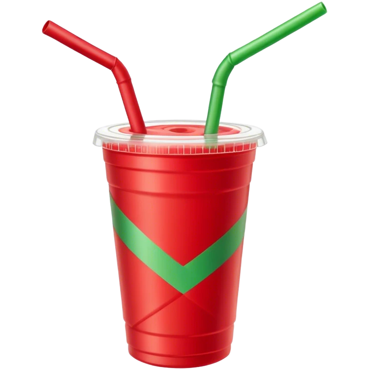 Red straw with green stripes ￼￼ emoji