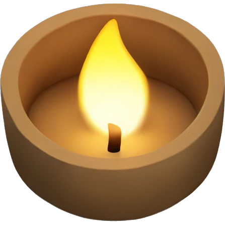 Candle in brown concrete vessel emoji