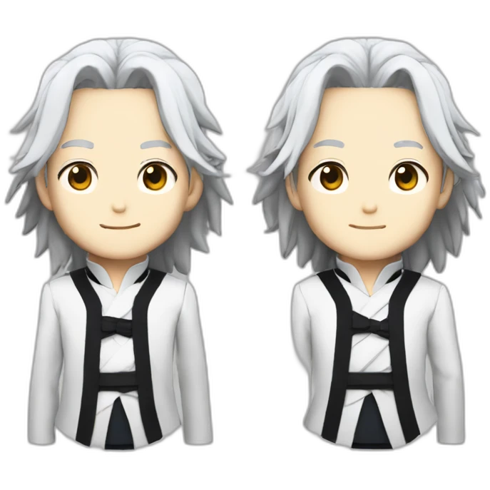 anima accurate satoru gojo separated top and bottom half emoji