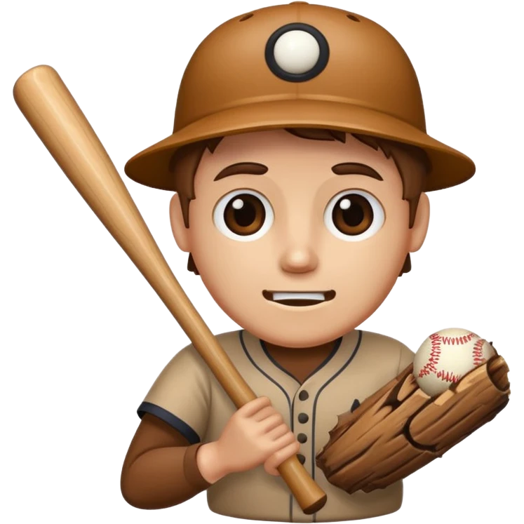 A log which has a face and he's holding a bat emoji