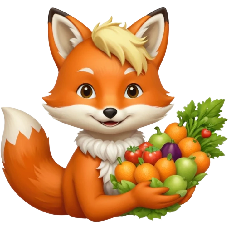 Smiling blonde Fox and Cornicopia emoji
