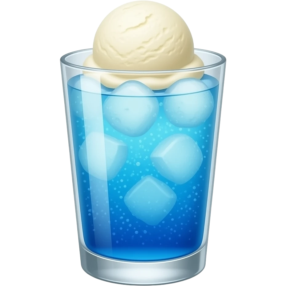 blue japanese melon soda float with ice cream emoji