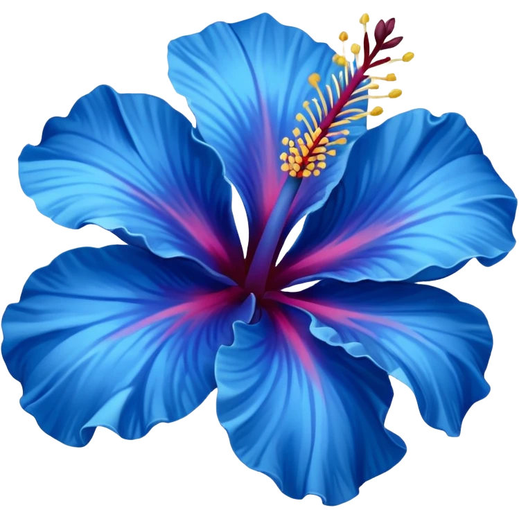 Blue hibiscus flower emoji
