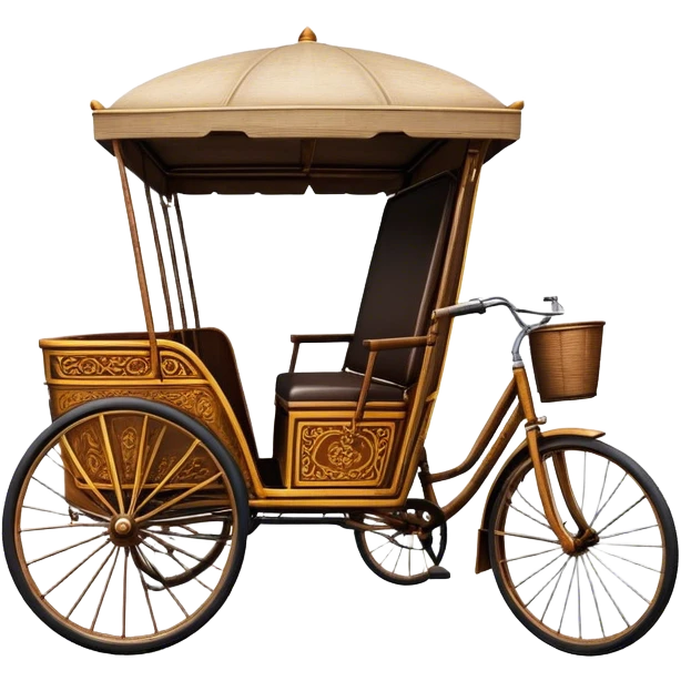 ​Cinematic Realistic Cyclo Rickshaw, depicted as a classic manually operated tricycle-style rickshaw with a simple, rustic design and intricate details, rendered with realistic textures and natural urban lighting that captures its cultural charm and timeless functionality, emoji