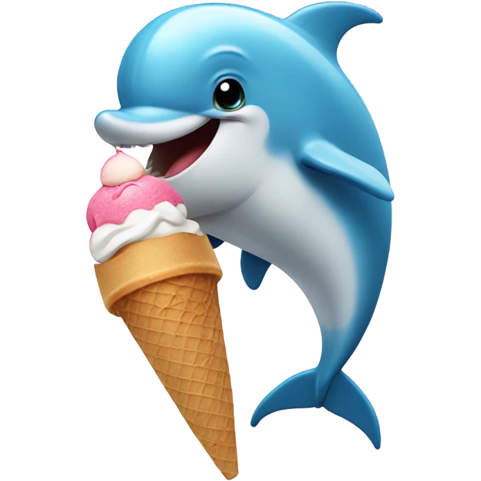 Dolphin eating ice cream emoji