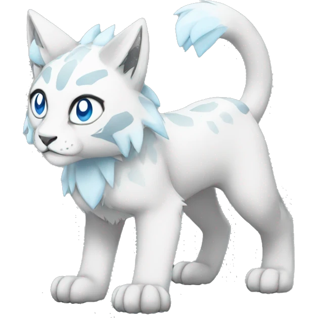 Ice-type Lynx-Fakemon full body emoji