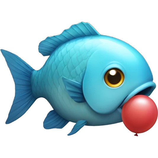 fish eating a ballon emoji