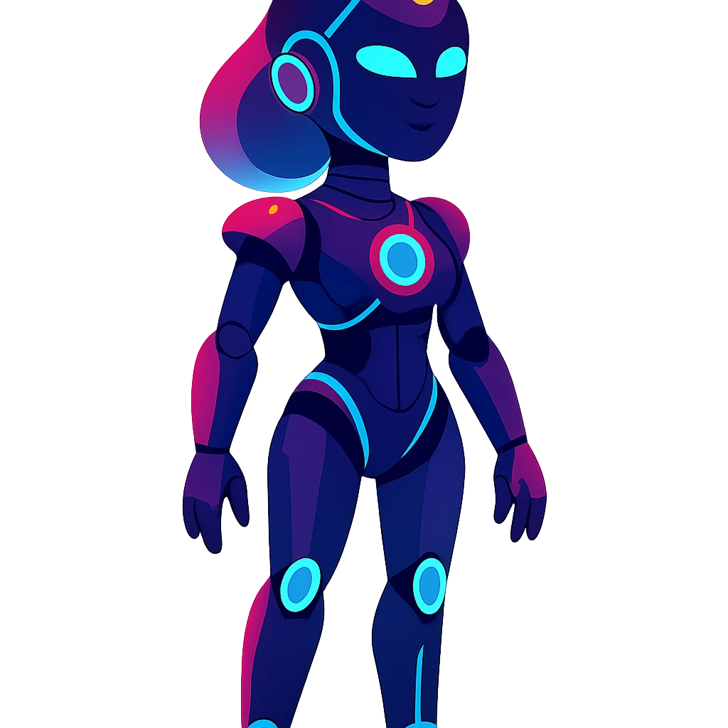 futuristic female android, glowing accents, sleek design, tasteful, no nudity emoji