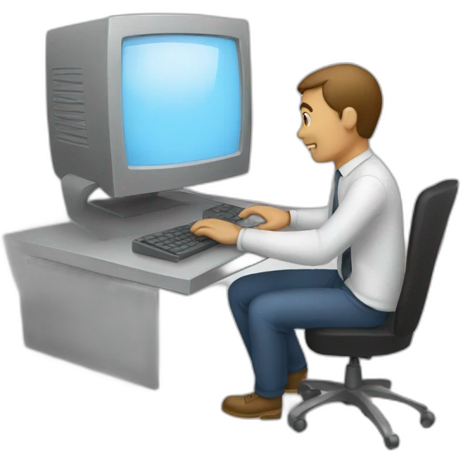 men work with computer emoji