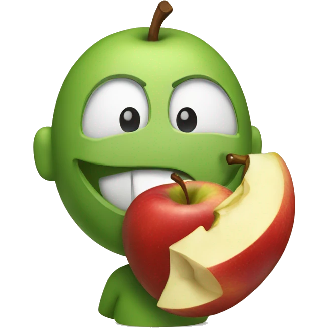 San eating apple emoji