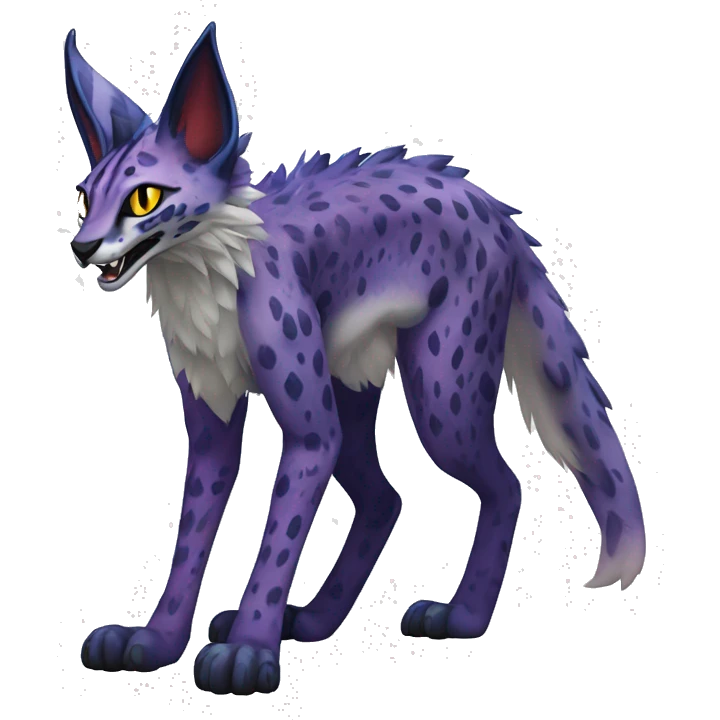 Epic Edgy Colorful  eldritch Sergal-Serval-Vernid full body emoji
