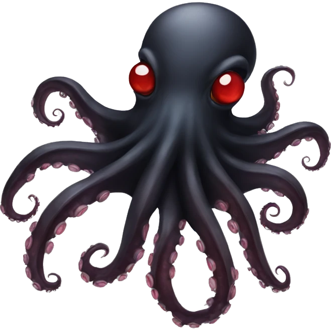black octopus with red eyes emoji